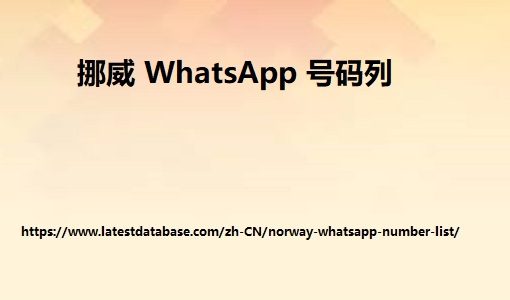 挪威 WhatsApp 号码列表