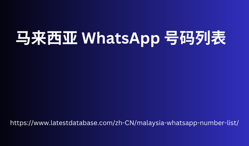 马来西亚 WhatsApp 号码列表